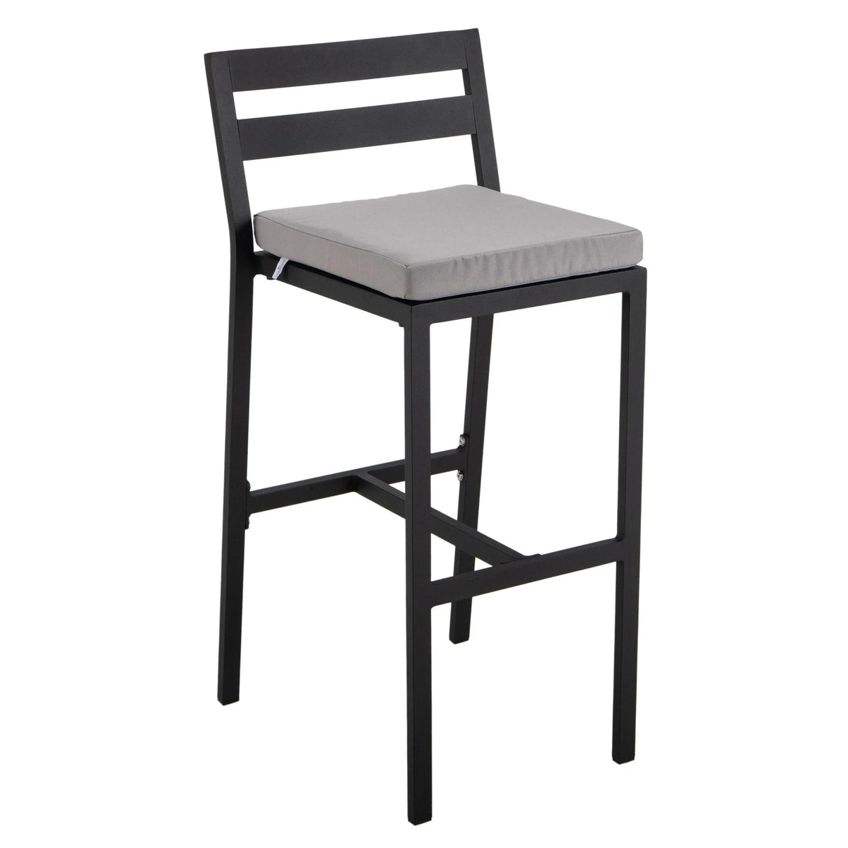 Chelsea Modern Patio Bar Chair in Powder-Coated Aluminum with Removable Cushion - Elax Furniture