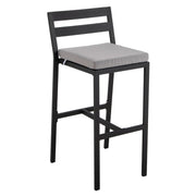 Chelsea Modern Patio Bar Chair in Powder-Coated Aluminum with Removable Cushion - Elax Furniture