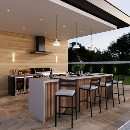 Chelsea Modern Patio Bar Chair in Powder-Coated Aluminum with Removable Cushion - Elax Furniture