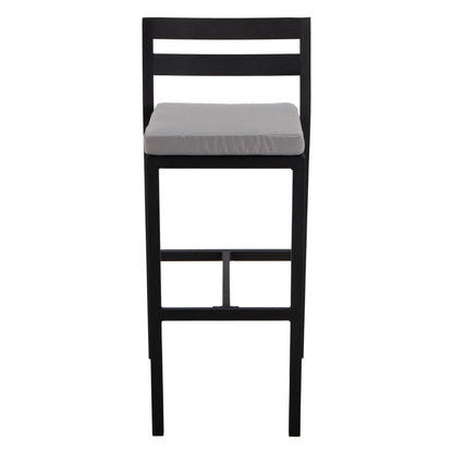 Chelsea Modern Patio Bar Chair in Powder-Coated Aluminum with Removable Cushion - Elax Furniture