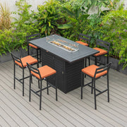 Chelsea Modern Patio Bar Chair in Powder-Coated Aluminum with Removable Cushion - Elax Furniture