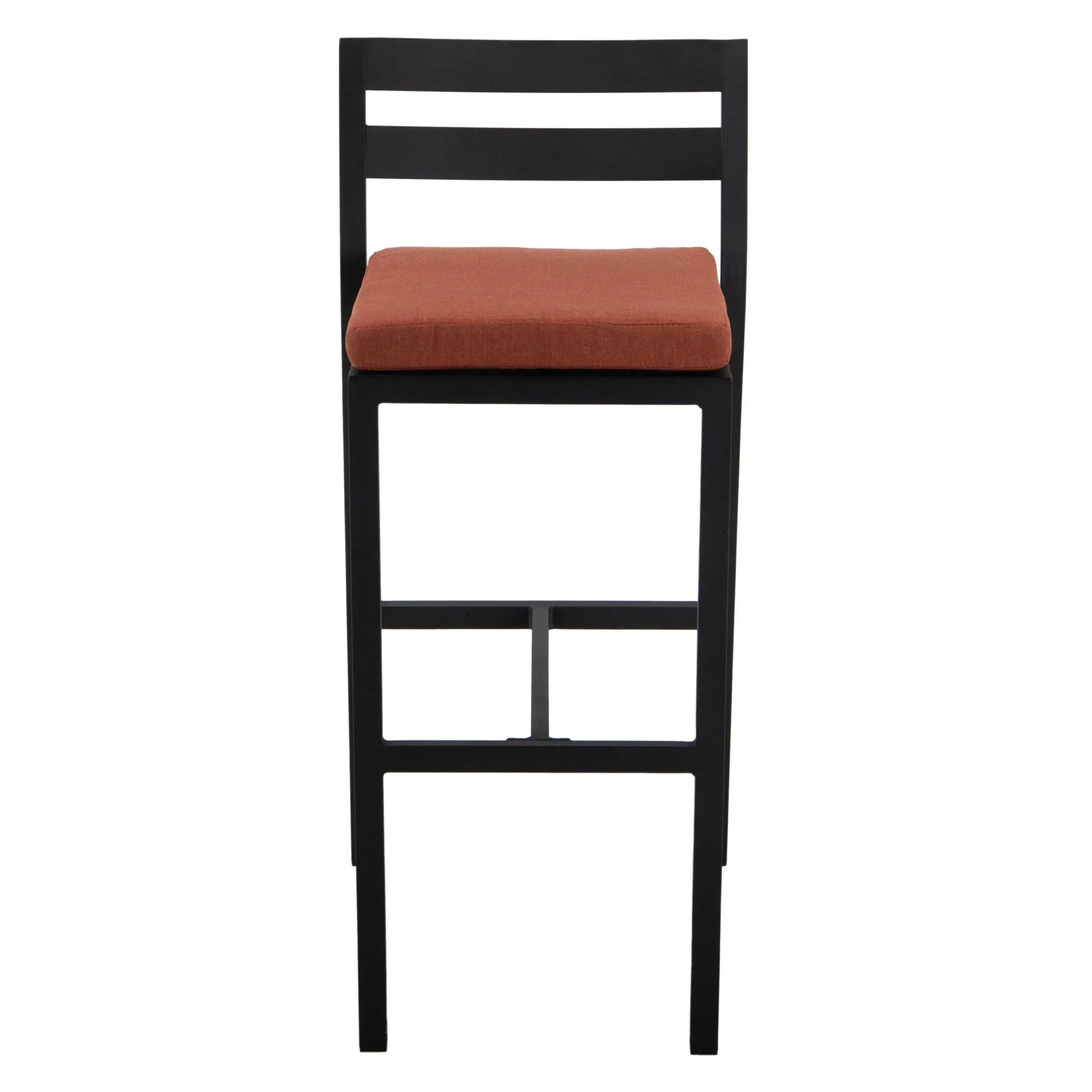 Chelsea Modern Patio Bar Chair in Powder-Coated Aluminum with Removable Cushion - Elax Furniture