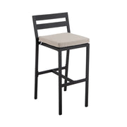 Chelsea 7-Piece Patio Bar Set: Aluminum Fire Pit Table with Tank Holder & 6 Barstools with Cushions - Elax Furniture
