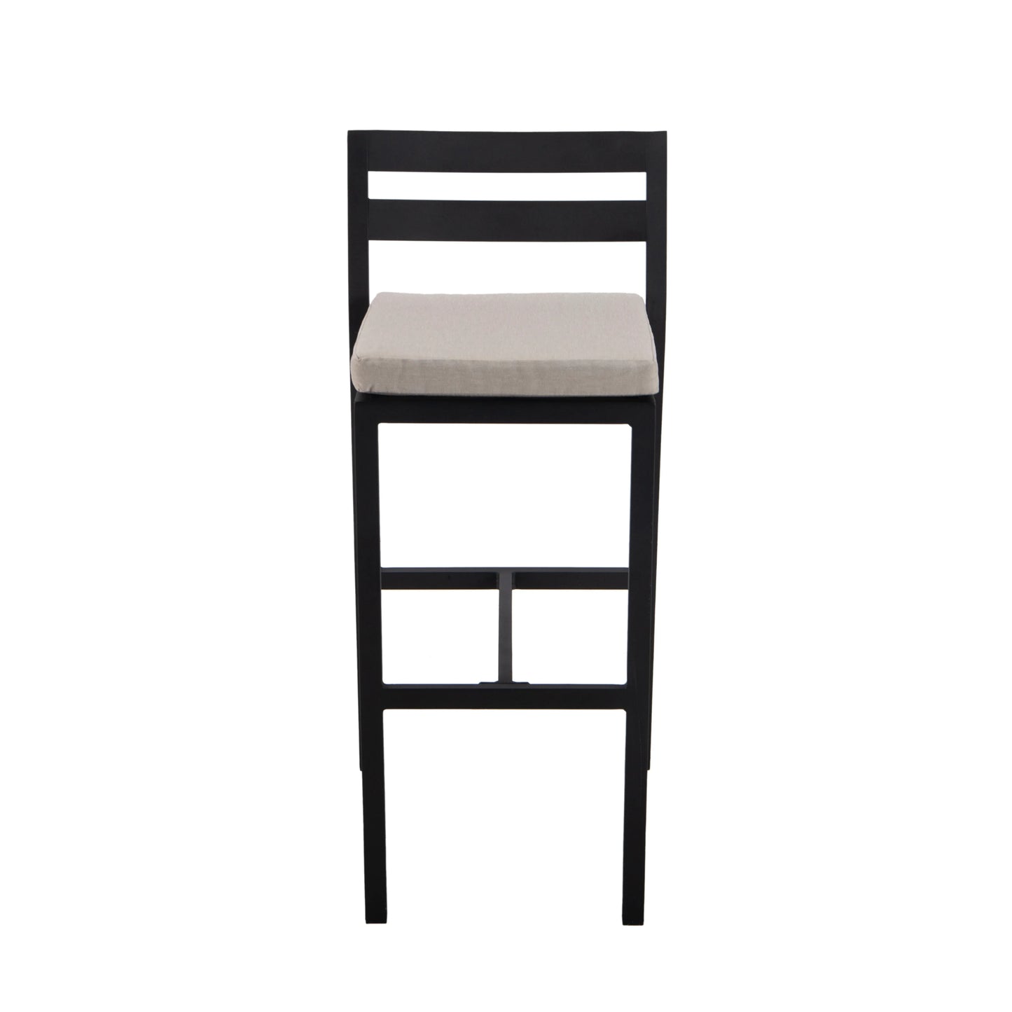 Chelsea 7-Piece Patio Bar Set: Aluminum Fire Pit Table with Tank Holder & 6 Barstools with Cushions - Elax Furniture