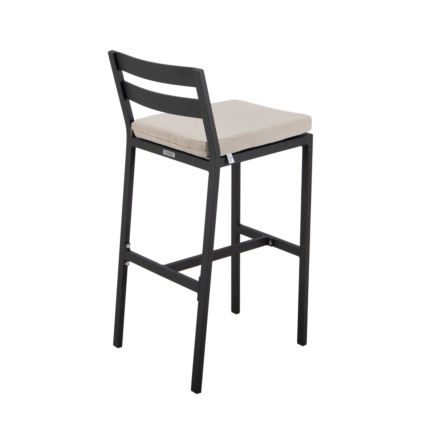 Chelsea 7-Piece Patio Bar Set: Aluminum Fire Pit Table with Tank Holder & 6 Barstools with Cushions - Elax Furniture