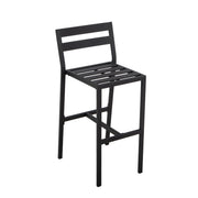 Chelsea 7-Piece Patio Bar Set: Aluminum Fire Pit Table with Tank Holder & 6 Barstools with Cushions - Elax Furniture