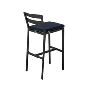 Chelsea 7-Piece Patio Bar Set: Aluminum Fire Pit Table with Tank Holder & 6 Barstools with Cushions - Elax Furniture
