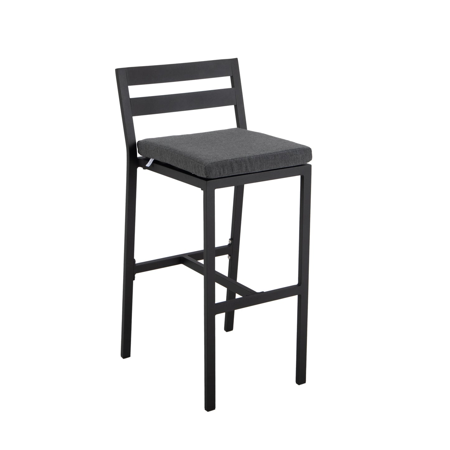 Chelsea 7-Piece Patio Bar Set: Aluminum Fire Pit Table with Tank Holder & 6 Barstools with Cushions - Elax Furniture