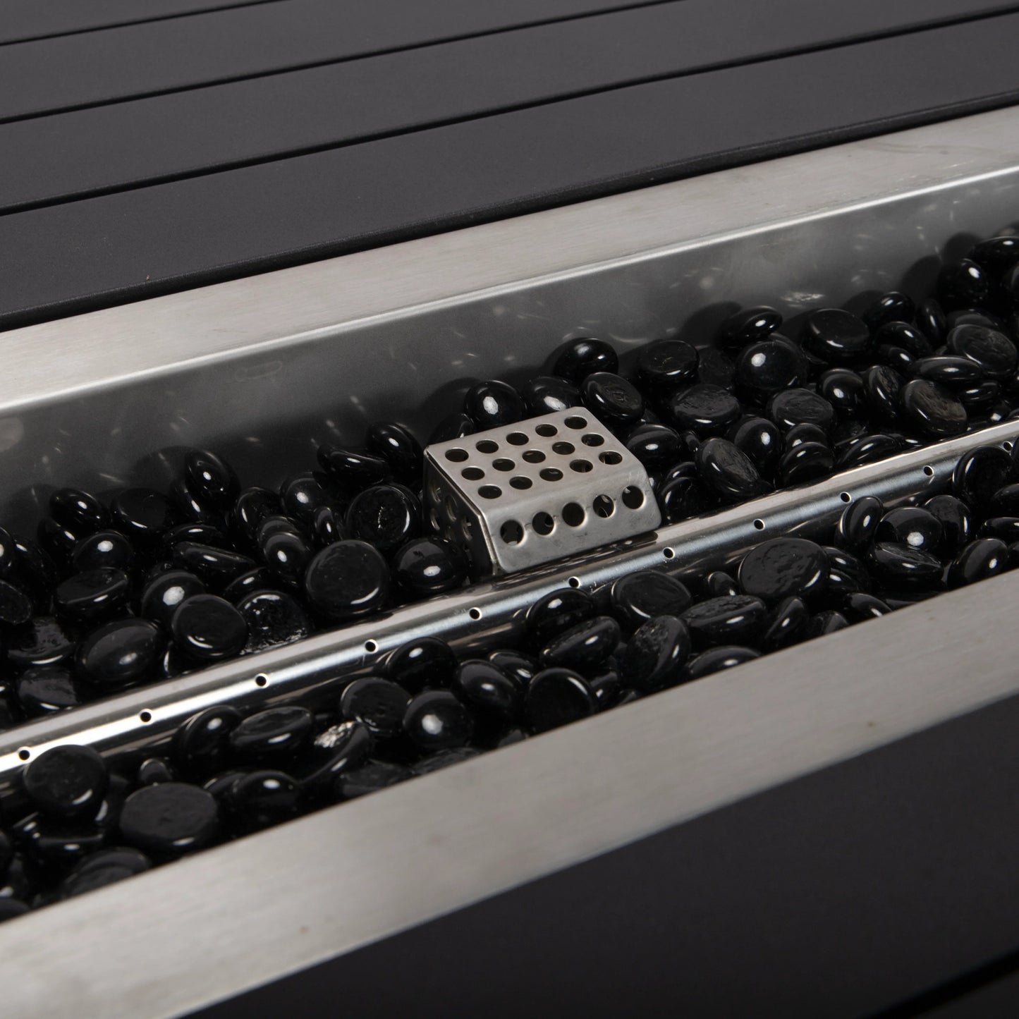 Chelsea 7-Piece Patio Bar Set: Aluminum Fire Pit Table with Tank Holder & 6 Barstools with Cushions - Elax Furniture