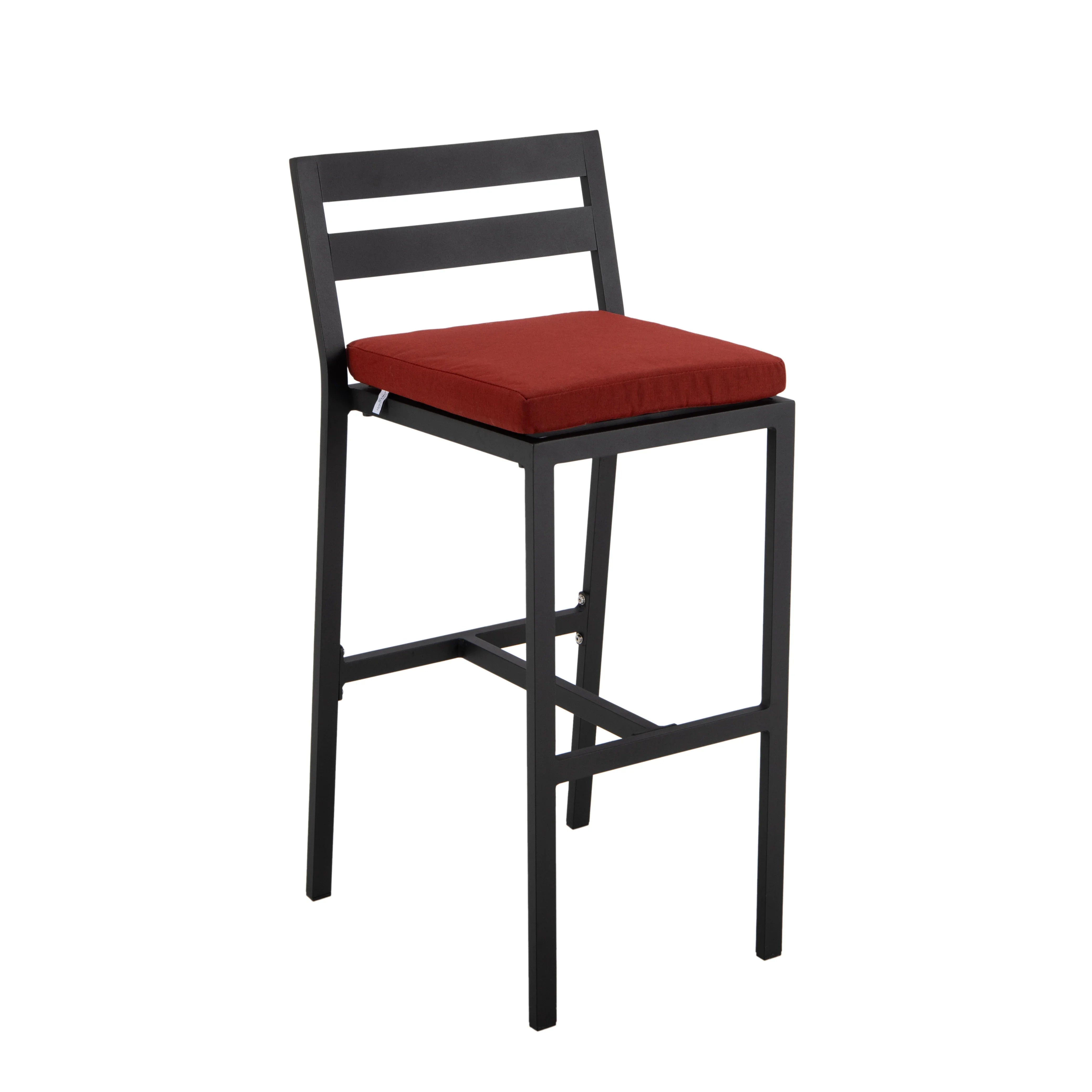 Chelsea 7-Piece Patio Bar Set: Aluminum Fire Pit Table with Tank Holder & 6 Barstools with Cushions - Elax Furniture