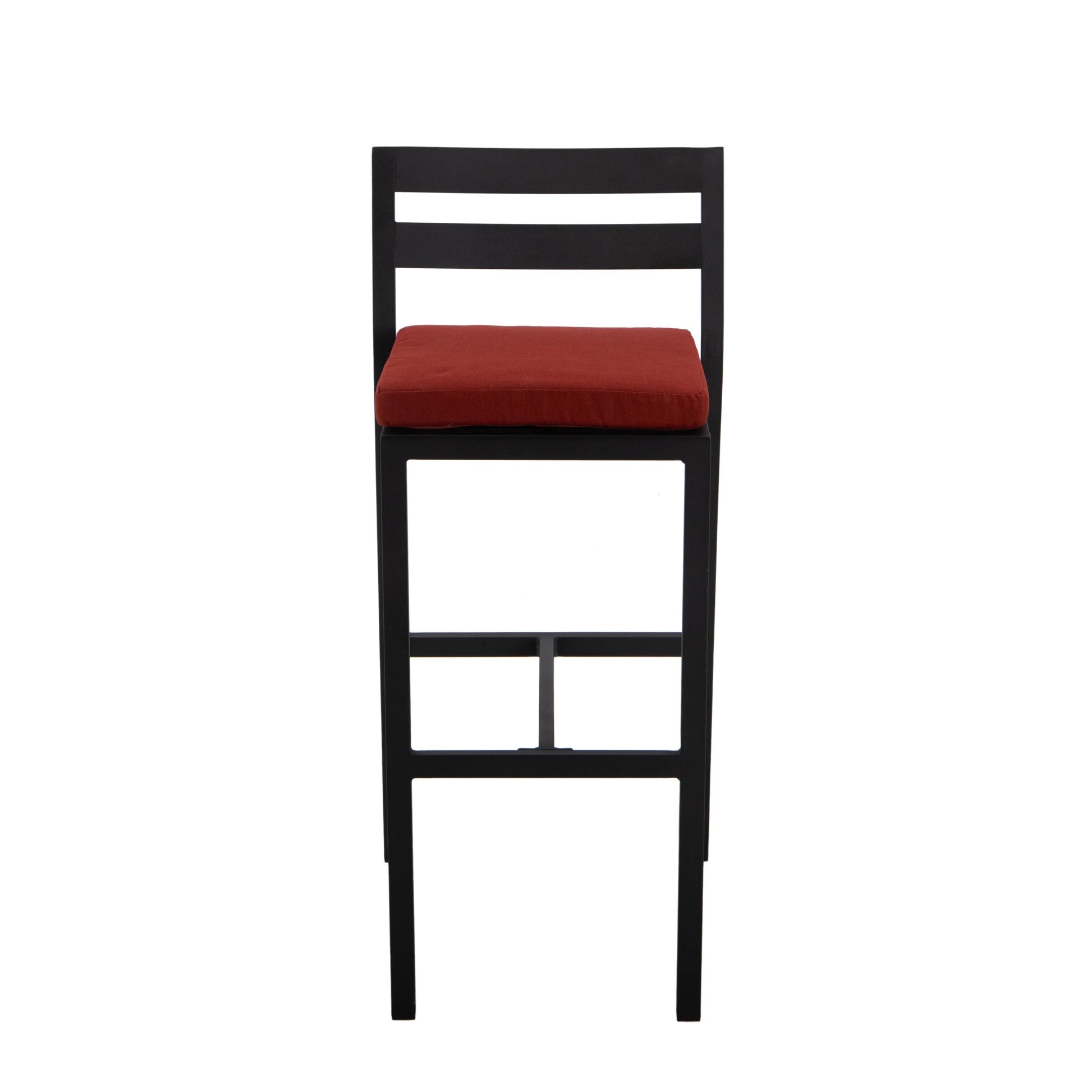 Chelsea 7-Piece Patio Bar Set: Aluminum Fire Pit Table with Tank Holder & 6 Barstools with Cushions - Elax Furniture