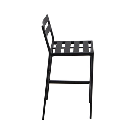 Chelsea 7-Piece Patio Bar Set: Aluminum Fire Pit Table with Tank Holder & 6 Barstools with Cushions - Elax Furniture