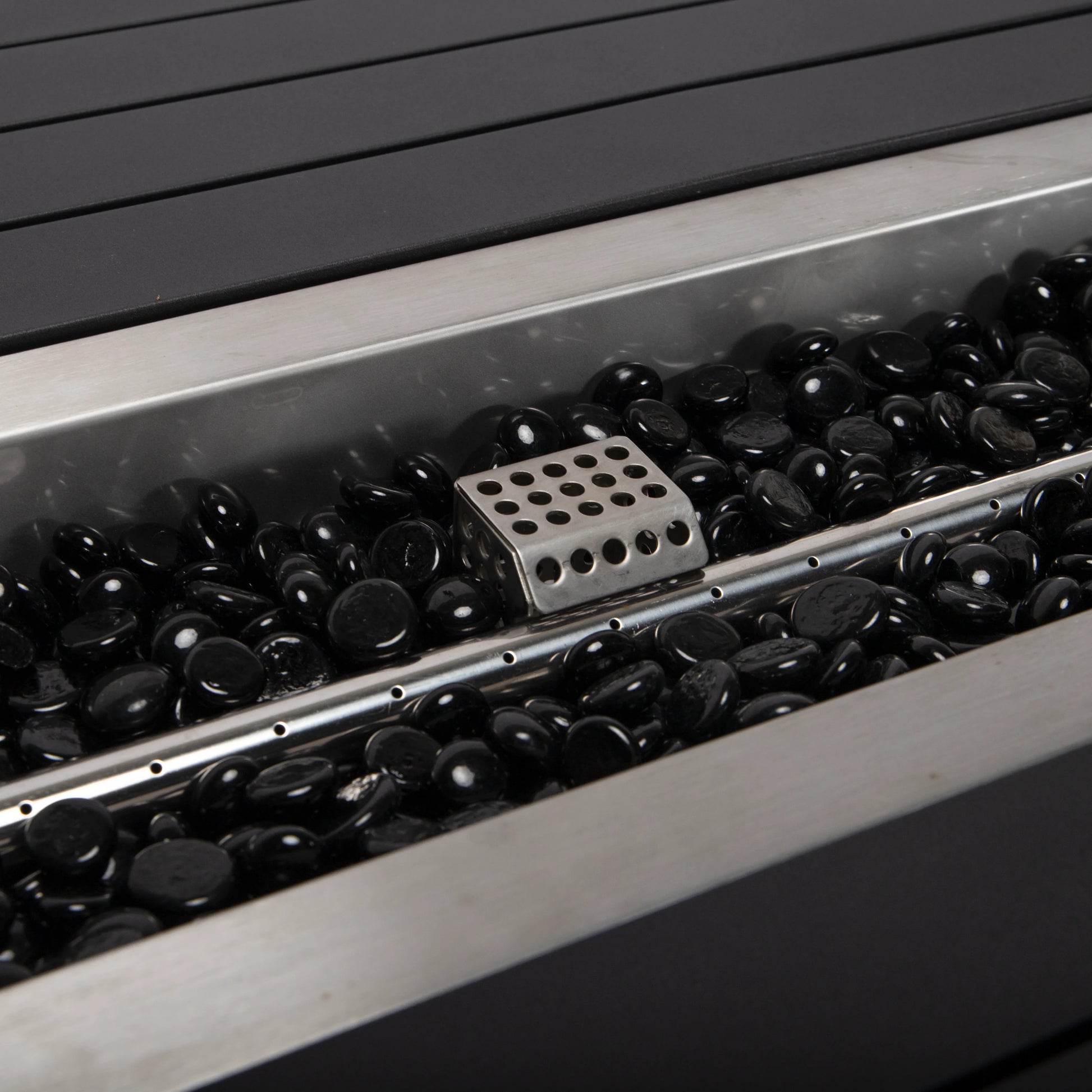 Chelsea 7-Piece Patio Bar Set: Aluminum Fire Pit Table with Tank Holder & 6 Barstools with Cushions - Elax Furniture