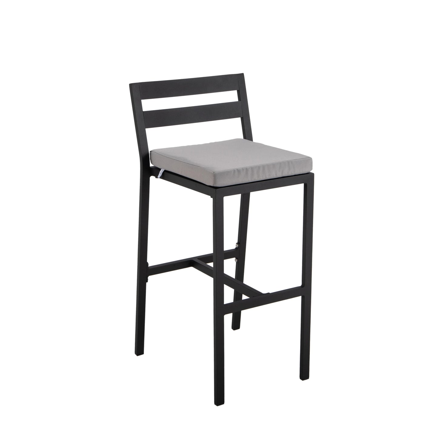 Chelsea 7-Piece Patio Bar Set: Aluminum Fire Pit Table with Tank Holder & 6 Barstools with Cushions - Elax Furniture