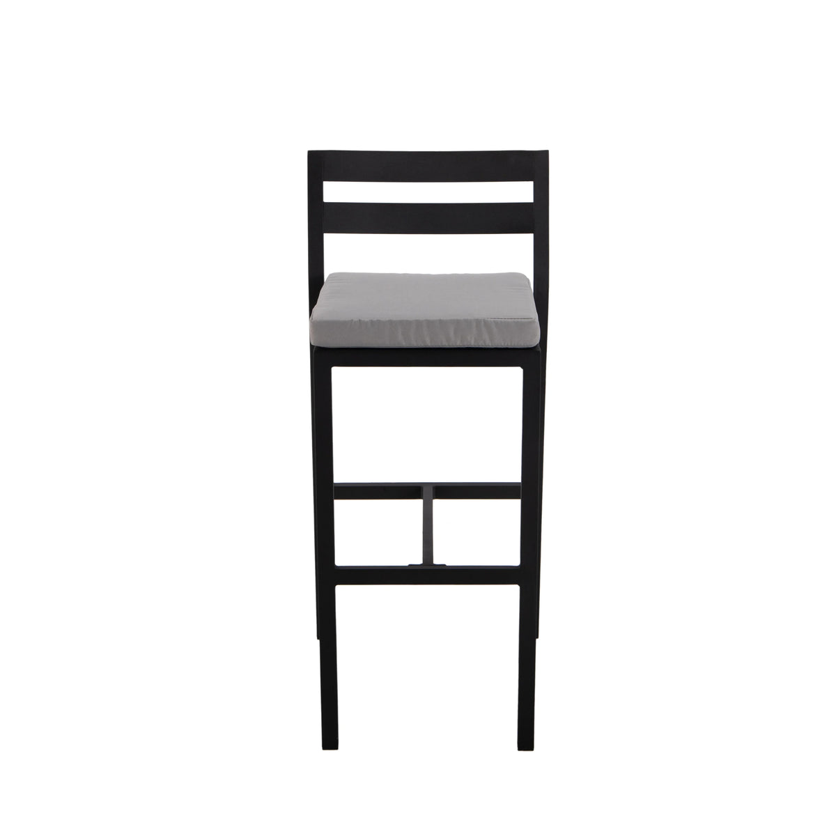 Chelsea 7-Piece Patio Bar Set: Aluminum Fire Pit Table with Tank Holder & 6 Barstools with Cushions - Elax Furniture