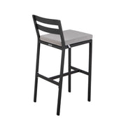 Chelsea 7-Piece Patio Bar Set: Aluminum Fire Pit Table with Tank Holder & 6 Barstools with Cushions - Elax Furniture
