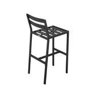 Chelsea 7-Piece Patio Bar Set: Aluminum Fire Pit Table with Tank Holder & 6 Barstools with Cushions - Elax Furniture