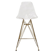Cresco Modern Acrylic Barstool with Gold Chrome Base and Footrest - Elax Furniture