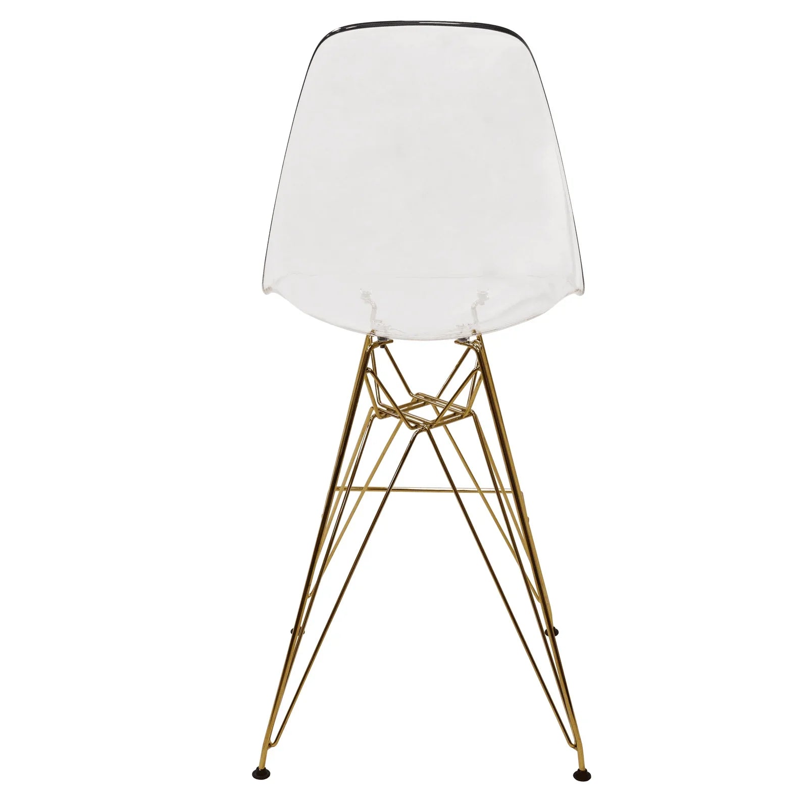 Cresco Modern Acrylic Barstool with Gold Chrome Base and Footrest - Elax Furniture