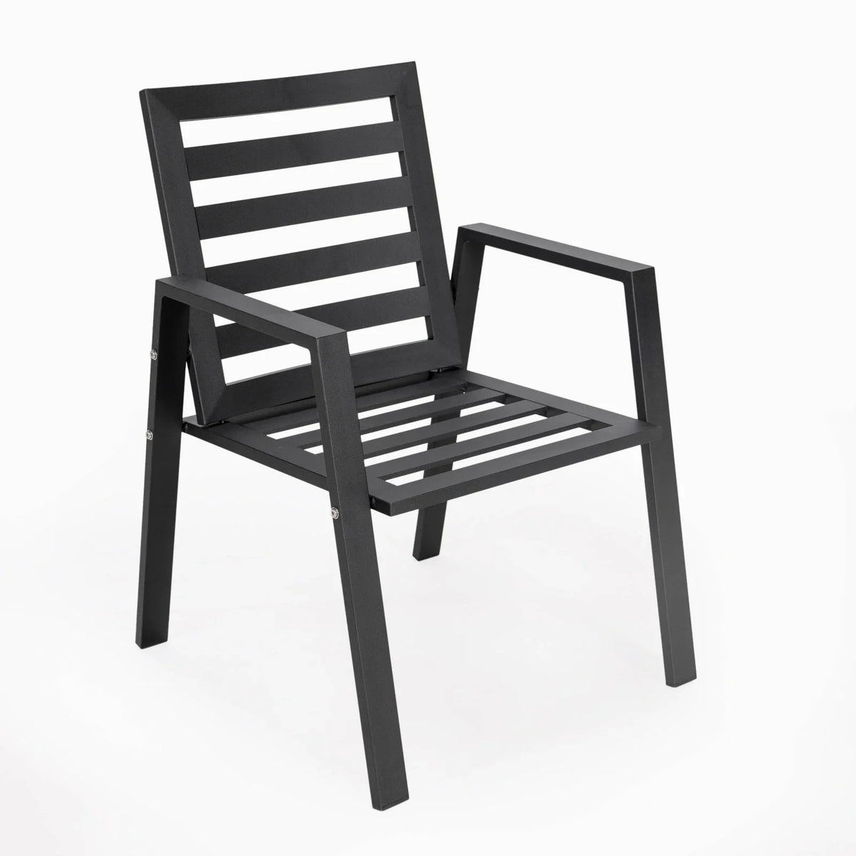 Chelsea 7-Piece Modern Outdoor Dining Set in Black Aluminum with Removable Cushions - Elax Furniture