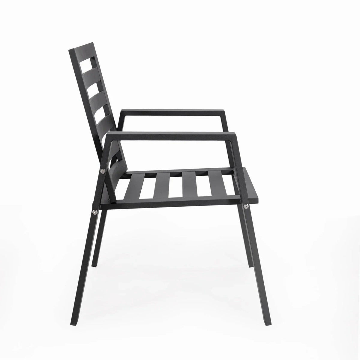 Chelsea 7-Piece Modern Outdoor Dining Set in Black Aluminum with Removable Cushions - Elax Furniture
