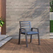 Chelsea 7-Piece Modern Outdoor Dining Set in Black Aluminum with Removable Cushions - Elax Furniture