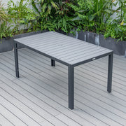 Chelsea 7-Piece Modern Outdoor Dining Set in Black Aluminum with Removable Cushions - Elax Furniture