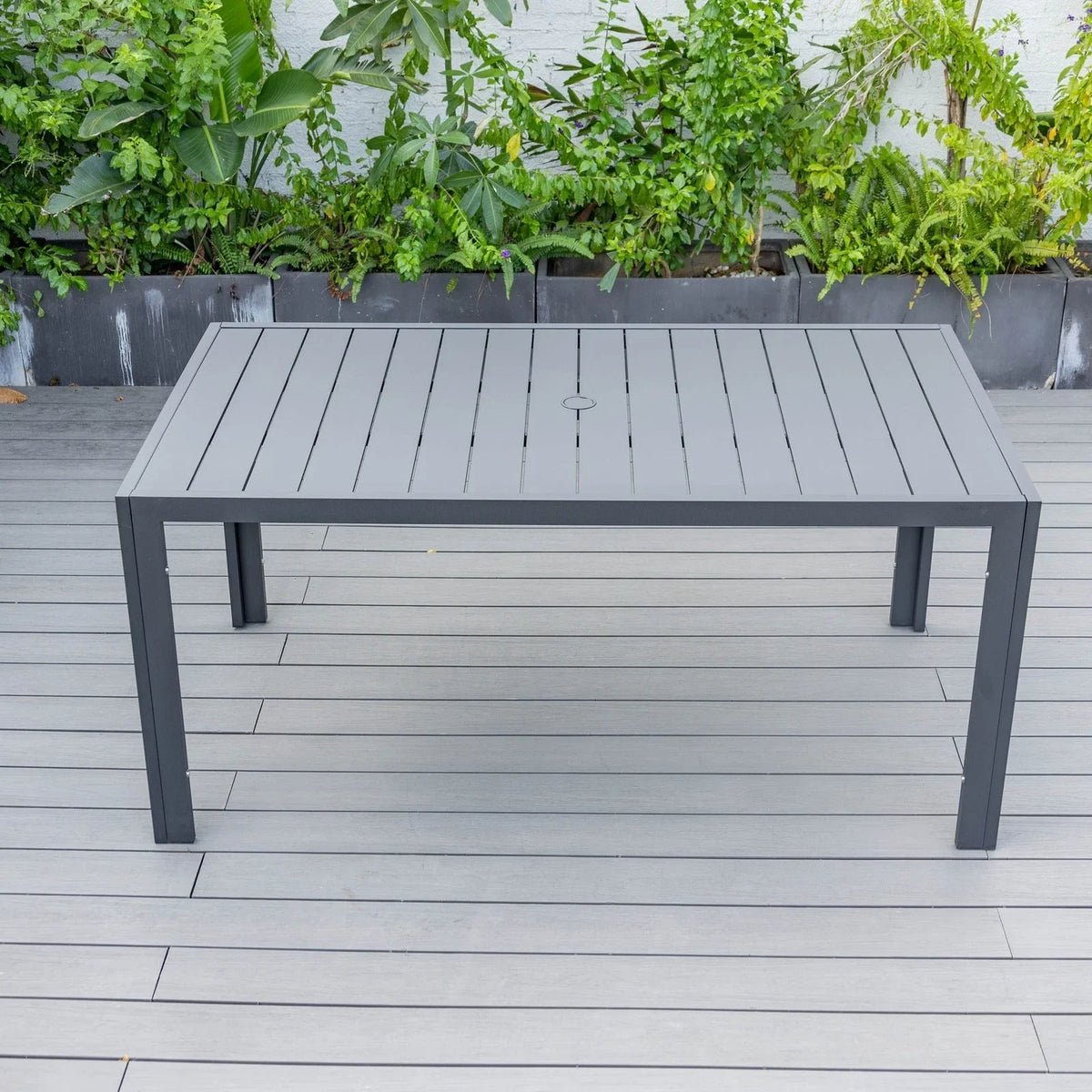 Chelsea 7-Piece Modern Outdoor Dining Set in Black Aluminum with Removable Cushions - Elax Furniture