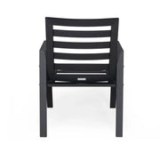 Chelsea 7-Piece Modern Outdoor Dining Set in Black Aluminum with Removable Cushions - Elax Furniture
