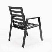 Chelsea 7-Piece Modern Outdoor Dining Set in Black Aluminum with Removable Cushions - Elax Furniture