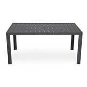 Chelsea 7-Piece Modern Outdoor Dining Set in Black Aluminum with Removable Cushions - Elax Furniture
