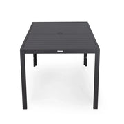 Chelsea 7-Piece Modern Outdoor Dining Set in Black Aluminum with Removable Cushions - Elax Furniture