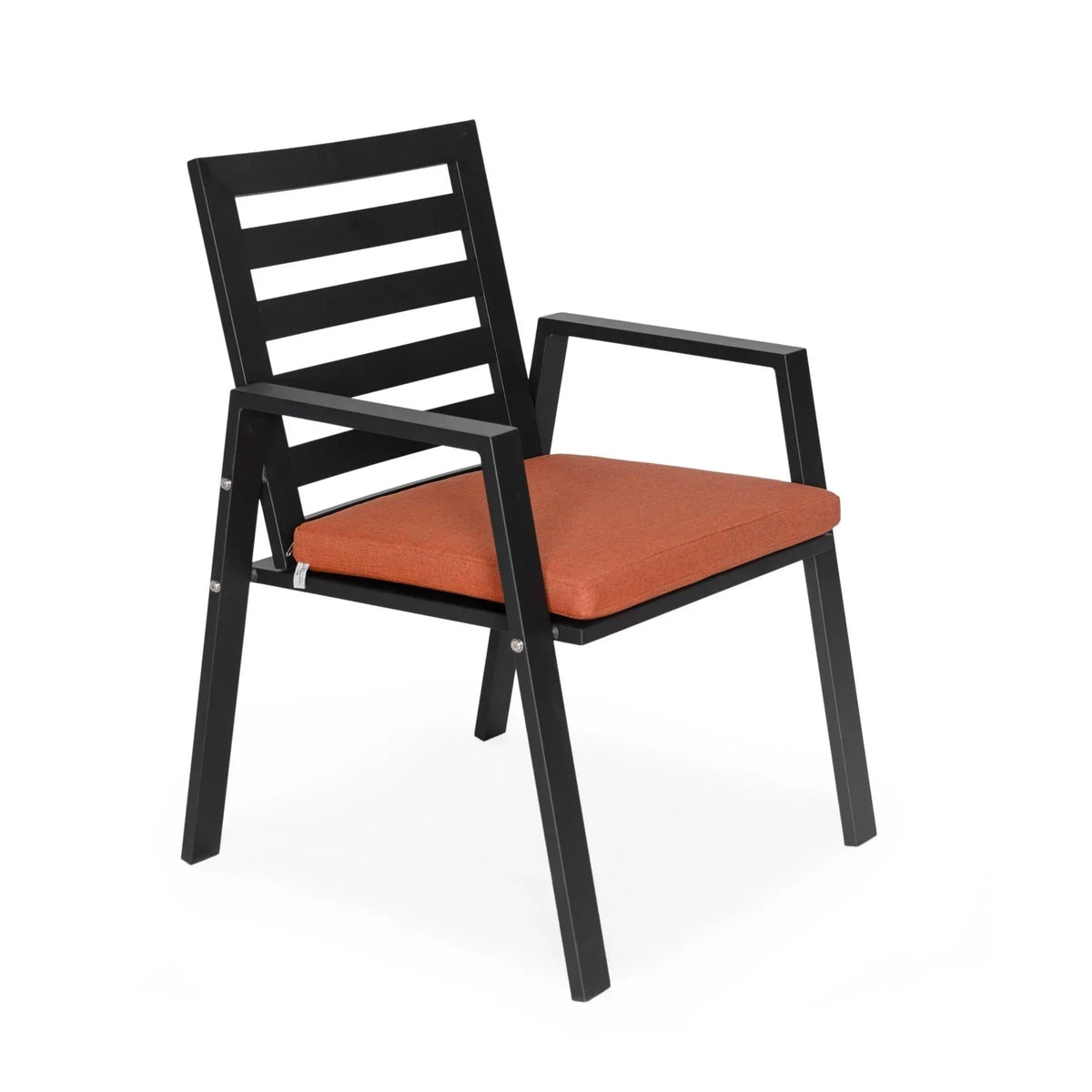 Chelsea 7-Piece Modern Outdoor Dining Set in Black Aluminum with Removable Cushions - Elax Furniture
