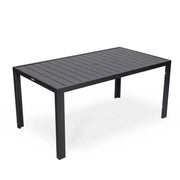 Chelsea 7-Piece Modern Outdoor Dining Set in Black Aluminum with Removable Cushions - Elax Furniture