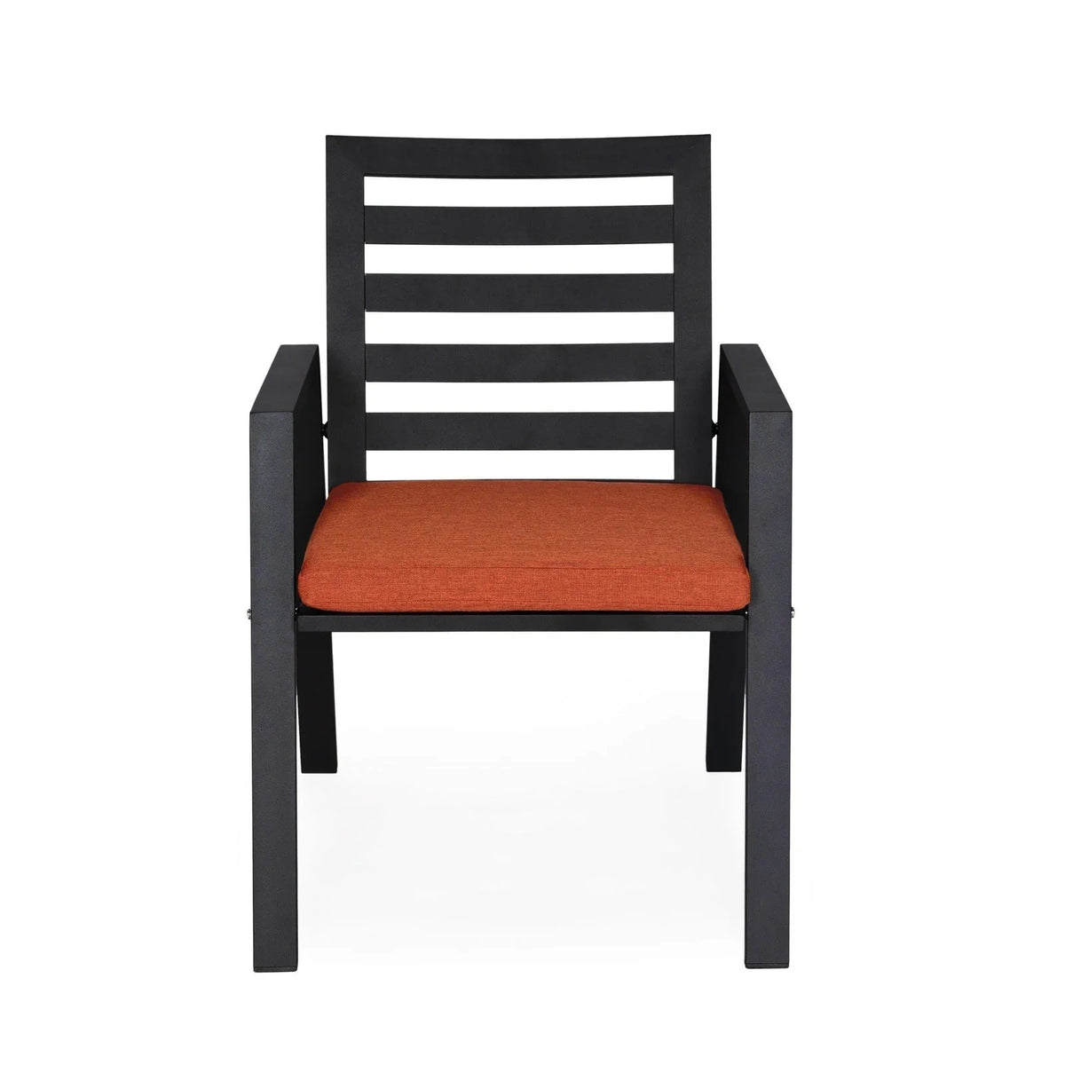Chelsea 7-Piece Modern Outdoor Dining Set in Black Aluminum with Removable Cushions - Elax Furniture