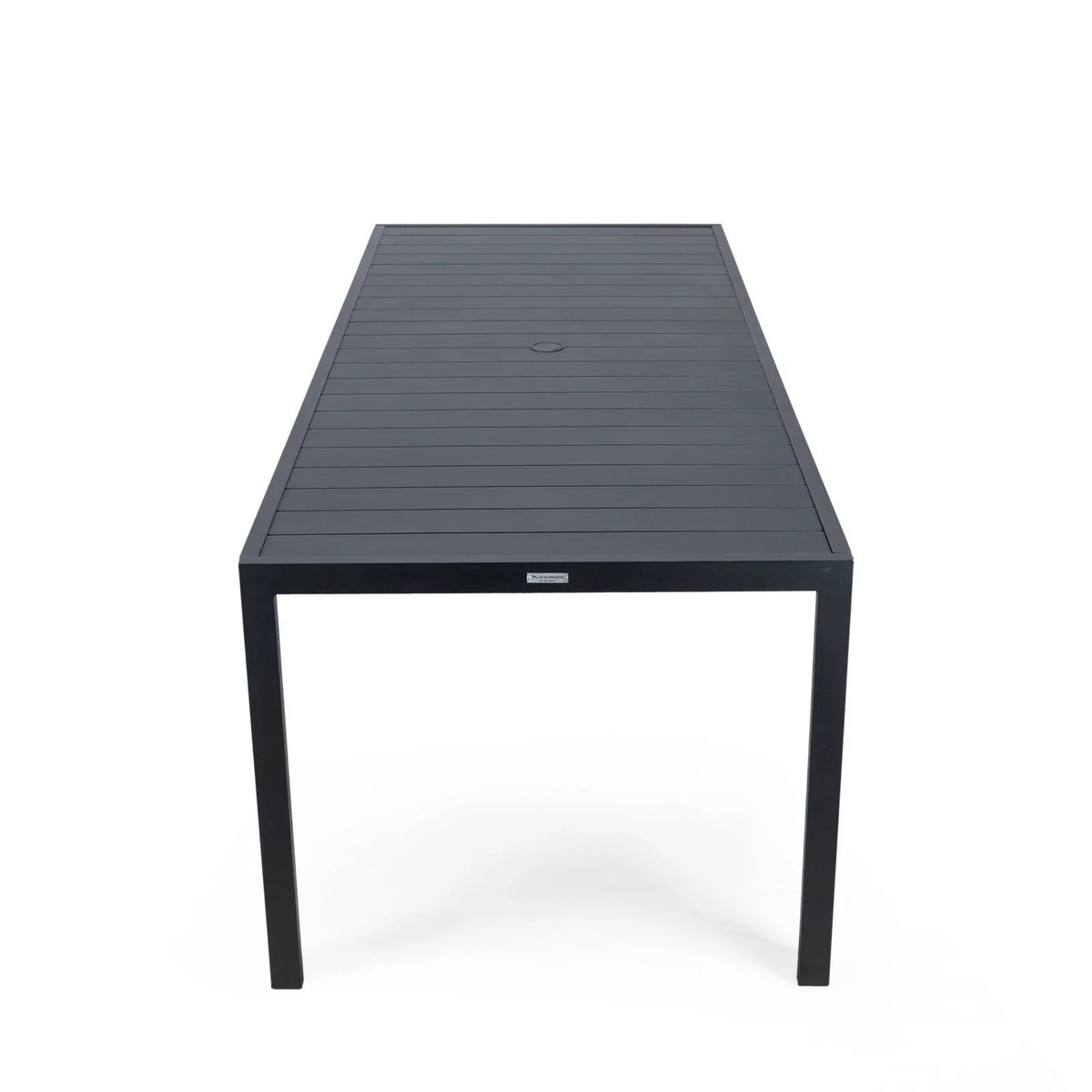 Chelsea 9-Piece Modern Outdoor Dining Set in Black Aluminum with Removable Cushions - Elax Furniture