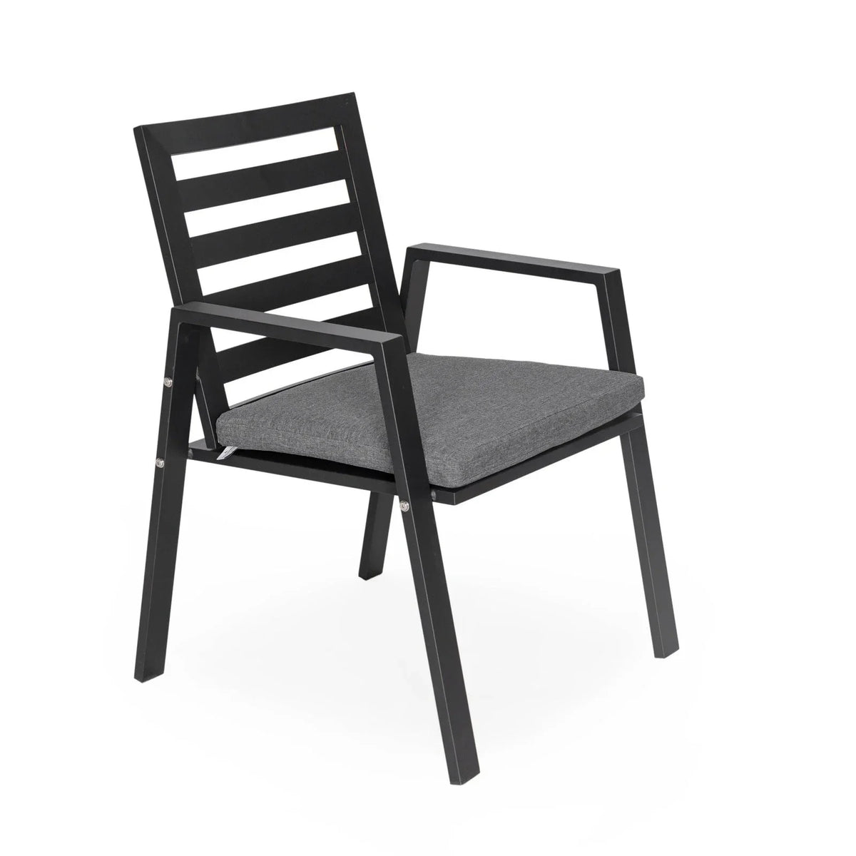 Chelsea 9-Piece Modern Outdoor Dining Set in Black Aluminum with Removable Cushions - Elax Furniture