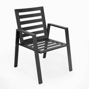 Chelsea 9-Piece Modern Outdoor Dining Set in Black Aluminum with Removable Cushions - Elax Furniture