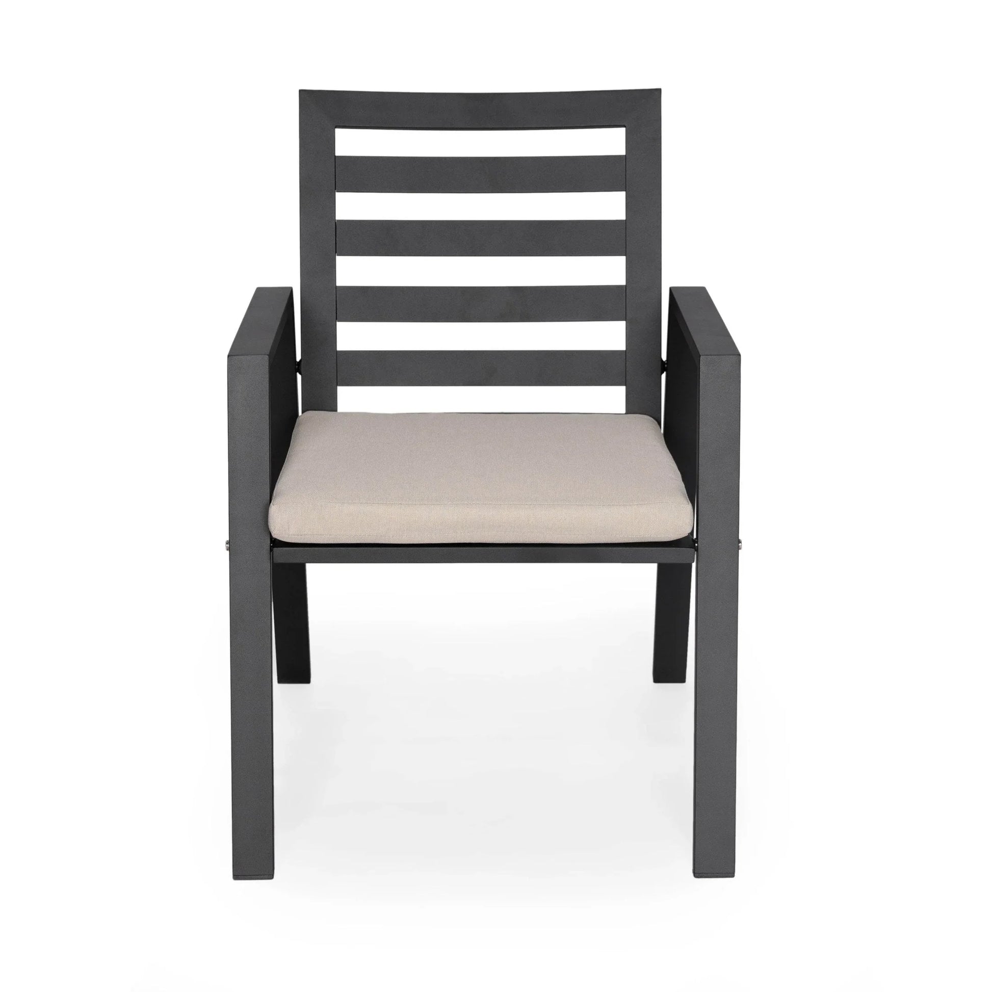Chelsea Modern Patio Dining Armchair in Aluminum with Removable Cushions Set of 2 - Elax Furniture