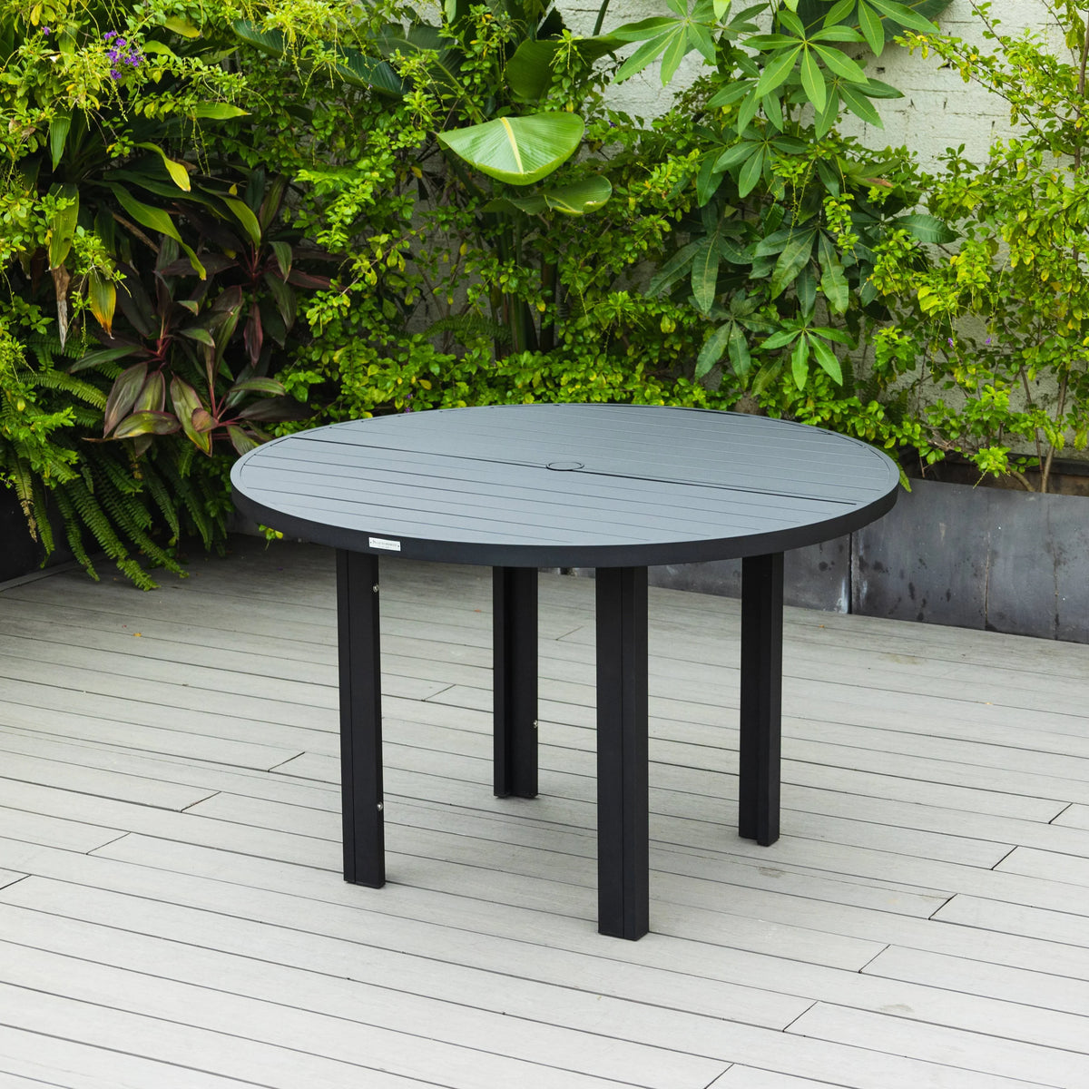 Chelsea 5-Piece Patio Dining Set with 48" Round Aluminum Dining Table and 4 Dining Armchair - Elax Furniture