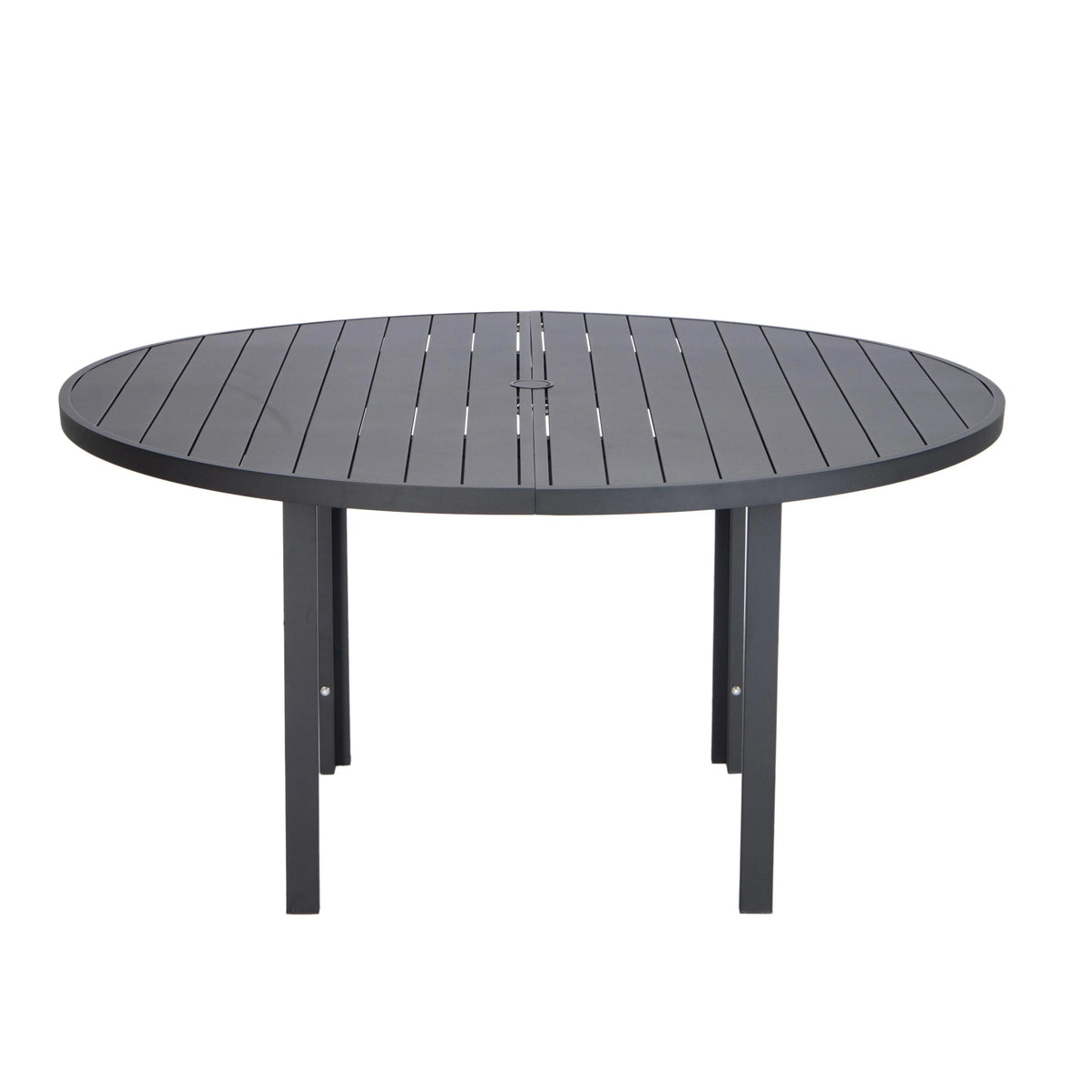 Chelsea 7-Piece Patio Dining Set with 60" Round Aluminum Dining Table and 6 Dining Armchair - Elax Furniture