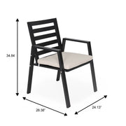Chelsea 7-Piece Patio Dining Set with 60" Round Aluminum Dining Table and 6 Dining Armchair - Elax Furniture