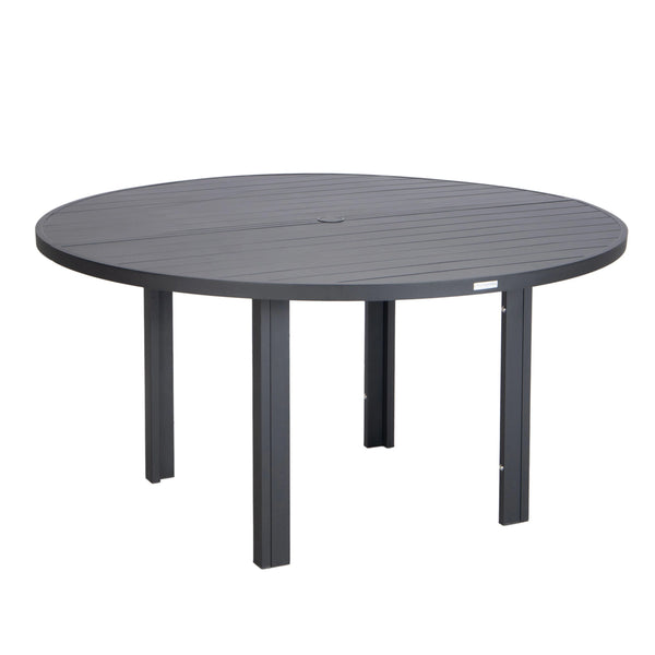 Chelsea 7-Piece Patio Dining Set with 60" Round Aluminum Dining Table and 6 Dining Armchair - Elax Furniture