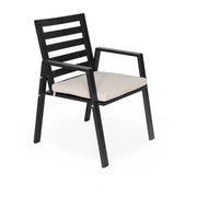 Chelsea 7-Piece Patio Dining Set 78-118" Wide Rectangular Extendable Aluminum Dining Table and 6 Dining Armchair - Elax Furniture