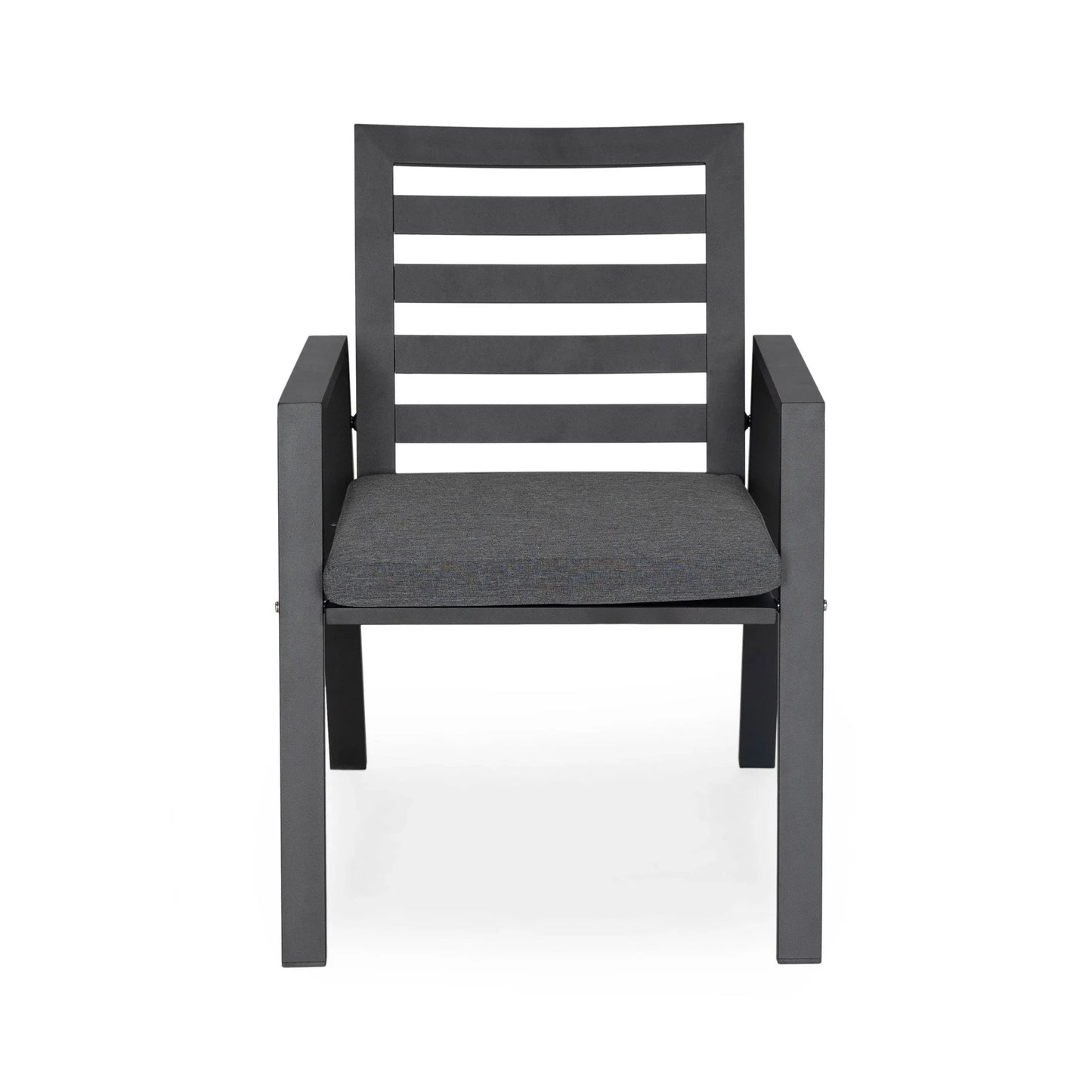 Chelsea Modern Patio Dining Armchair in Aluminum with Removable Cushions Set of 2 - Elax Furniture