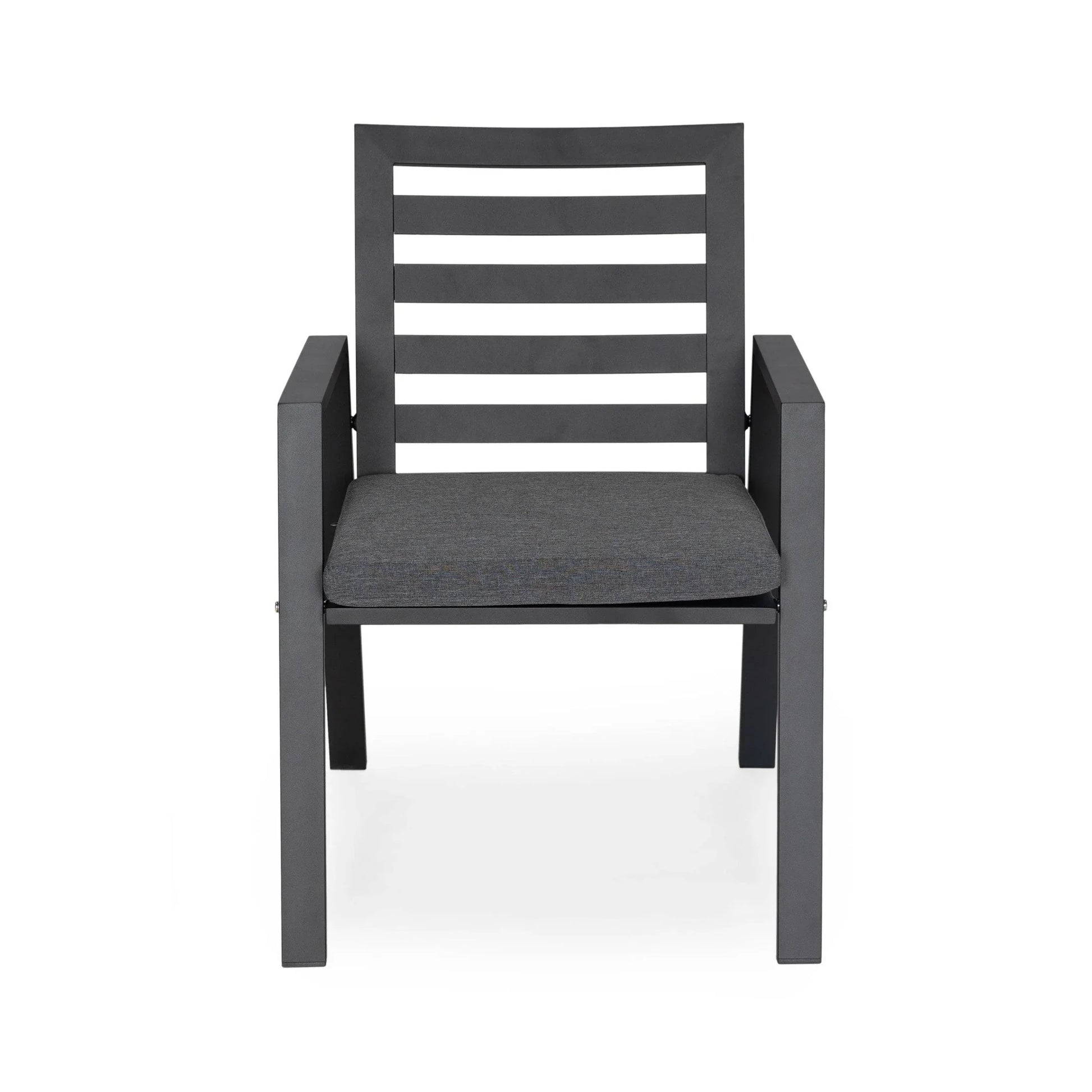 Chelsea Modern Patio Dining Armchair in Aluminum with Removable Cushions Set of 2 - Elax Furniture