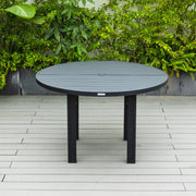 Chelsea 5-Piece Patio Dining Set with 48" Round Aluminum Dining Table and 4 Dining Armchair - Elax Furniture
