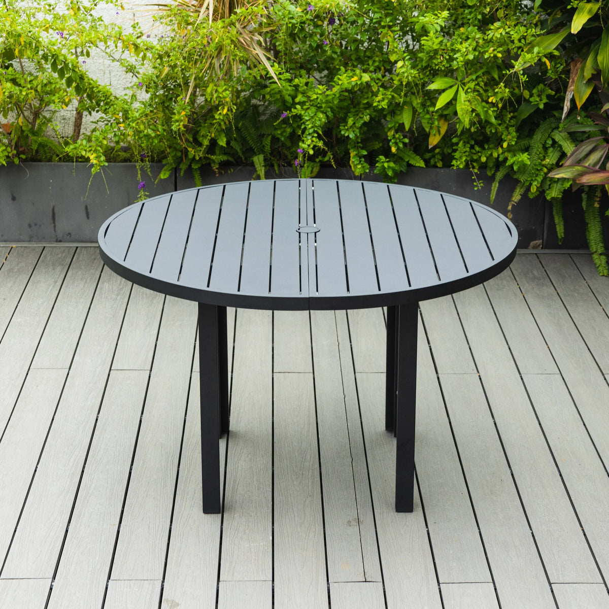 Chelsea 5-Piece Patio Dining Set with 48" Round Aluminum Dining Table and 4 Dining Armchair - Elax Furniture
