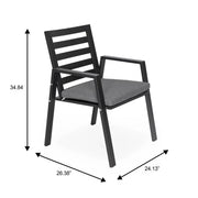 Chelsea 5-Piece Patio Dining Set with 48" Round Aluminum Dining Table and 4 Dining Armchair - Elax Furniture