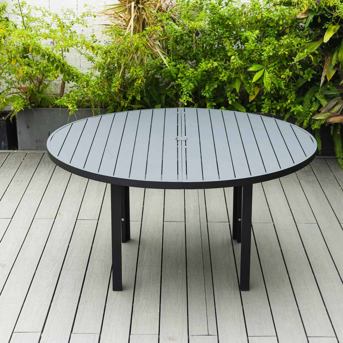 Chelsea 7-Piece Patio Dining Set with 60" Round Aluminum Dining Table and 6 Dining Armchair - Elax Furniture
